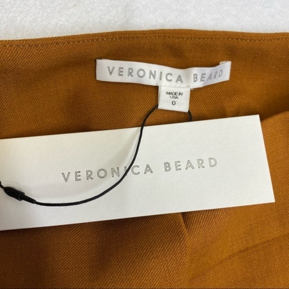 New Veronica Beard Cormac Trouser Pant Cropped In Rust Women Size‎ 0 - Picture 5 of 8